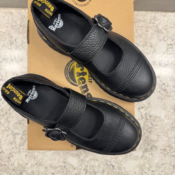 Dr.Martens Addina Floral Mary Janes Shoe Black Chunky Grundge aesthetic size 7 - Picture 14 of 15